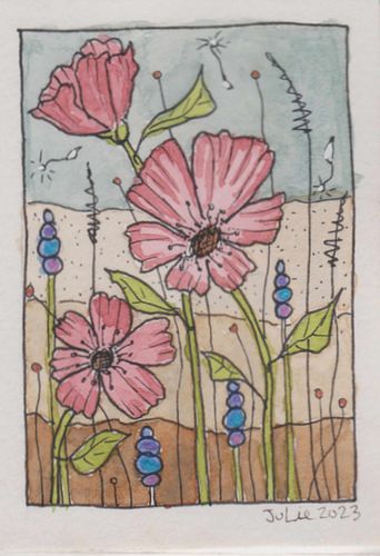 Pink Flower ACEO